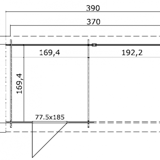 Tuinhuis Jelle 370x175 cm Olijfgroen Geïmpregneerd van Noord-Europees Vuren