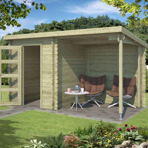 Tuinhuis Jelle 370x175 cm Olijfgroen Geïmpregneerd van Noord-Europees Vuren