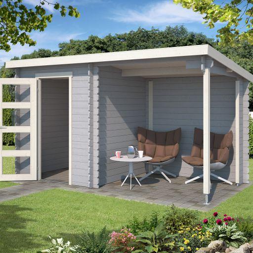 Tuinhuis Jelle 370x175 cm Platinumgrey-Wit van Noord-Europees Vuren