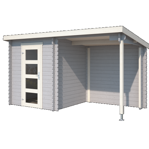 Tuinhuis Jelle 370x175 cm Platinumgrey-Wit van Noord-Europees Vuren