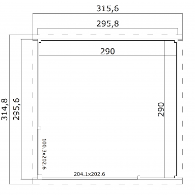 Tuinhuis Julia 295x295 cm Onbehandeld van Noord-Europees Vuren