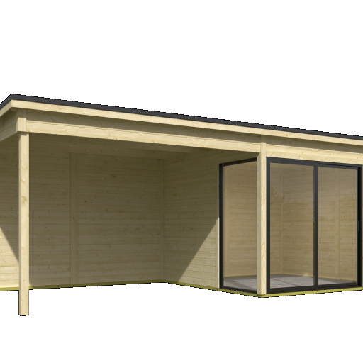 Tuinhuis Julia 655x295 cm met Overkapping Onbehandeld van Noord-Europees Vuren