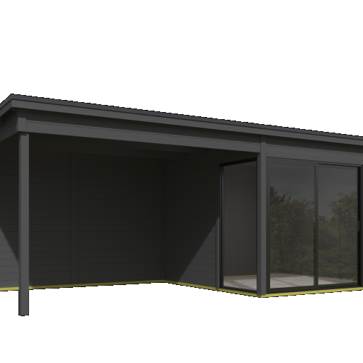 Tuinhuis Julia 655x295 cm met Overkapping Carbongrey van Noord-Europees Vuren