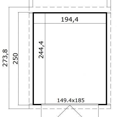 Tuinhuis Kibo 2 200x250 cm Onbehandeld van Noord-Europees Vuren