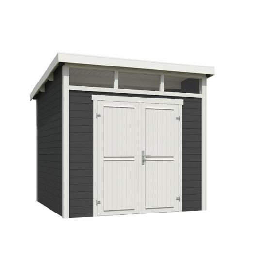 Tuinhuis Kibo 3 250x250 cm Carbongrey-Wit van Noord-Europees Vuren