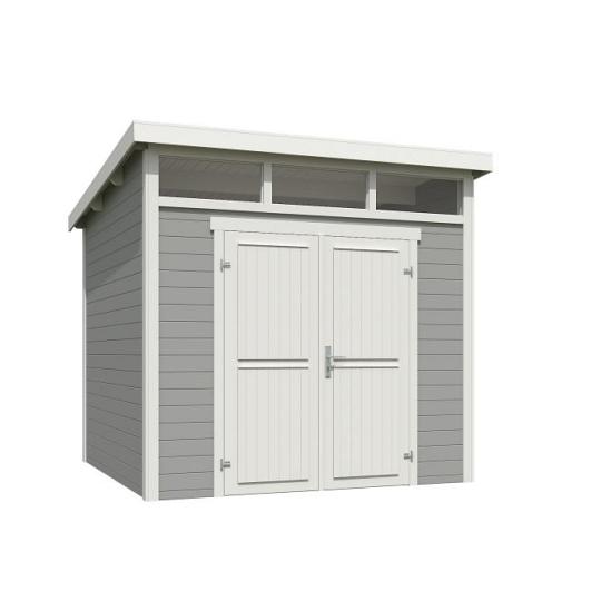 Tuinhuis Kibo 3 250x250 cm Platinumgrey-wit