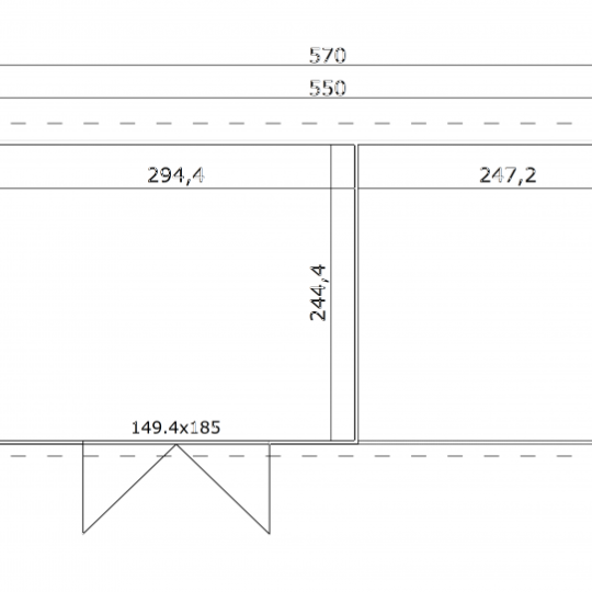 Tuinhuis Kjeld 550x250 cm onbehandeld noordeuropees vuren