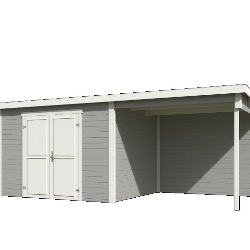 Tuinhuis Kjeld 550x250 cm Platinumgrey-wit noordeuropees vuren