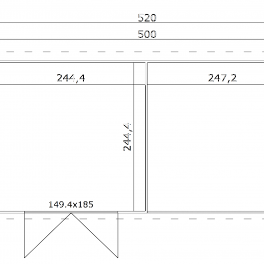 Tuinhuis Lars 500x250 cm Platinumgrey-wit noordeuropees vuren