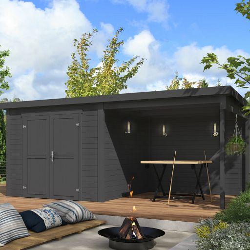 Tuinhuis Lars 500x250 cm Carbongrey noordeuropees vuren