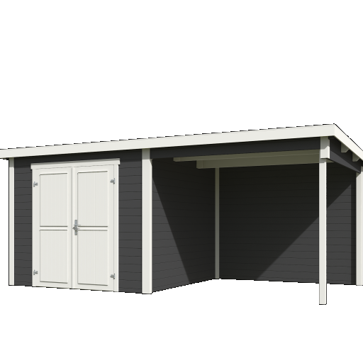 Tuinhuis Lars 500x250 cm Carbongrey-wit noordeuropees vuren
