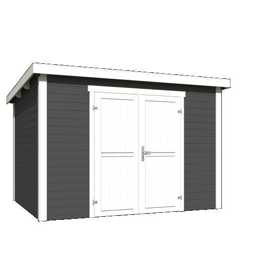 Tuinhuis Lotta 300x250 cm Carbongrey-wit noordeuropees vuren