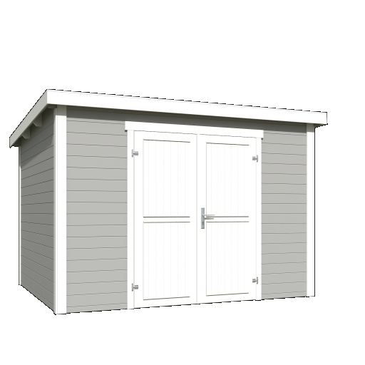 Tuinhuis Lotta 300x250 cm Platinumgrey-wit noordeuropees vuren