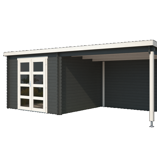 Tuinhuis Manuel 600x275 cm Carbongrey-Wit noordeuropees vuren