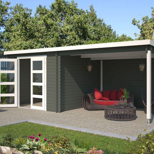 Tuinhuis Manuel 600x275 cm Greengrey-Wit noordeuropees vuren