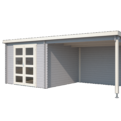 Tuinhuis Manuel 600x275 cm Platinumgrey-Wit noordeuropees vuren