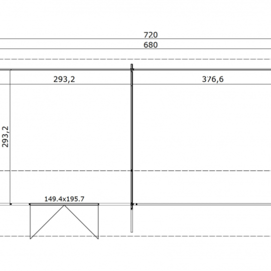 Tuinhuis Maribel 680x300 cm Platinumgrey-Wit noordeuropees vuren