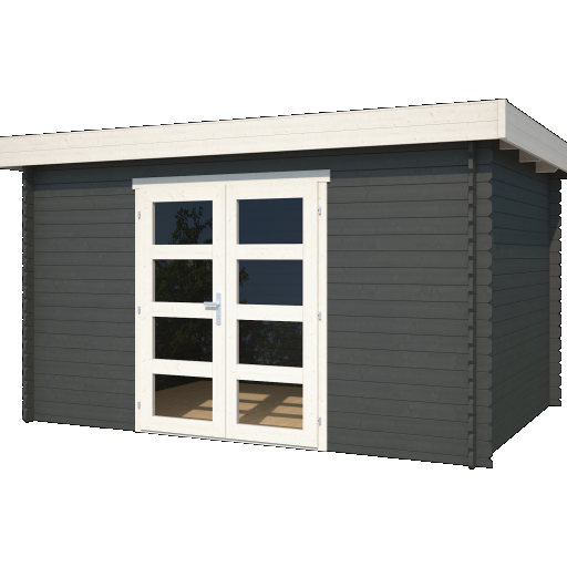 Tuinhuis Mikkel 380x275 cm Carbongrey-Wit noordeuropees vuren