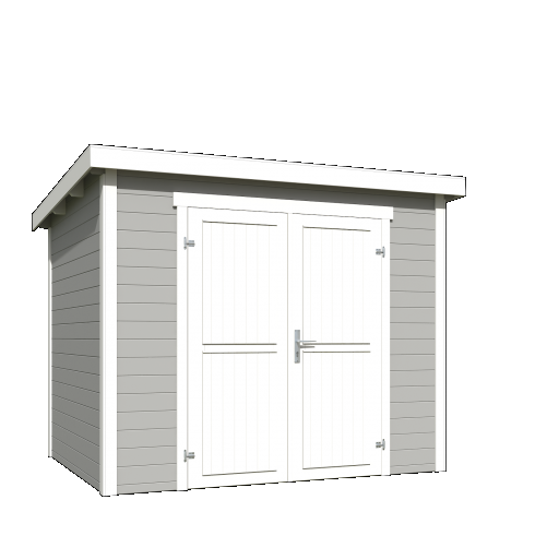 Tuinhuis Mila 250x200 cm Platinumgrey-wit noordeuropees vuren