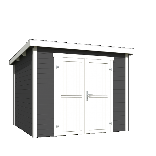 Tuinhuis Mila 250x250 cm Carbongrey-wit noordeuropees vuren