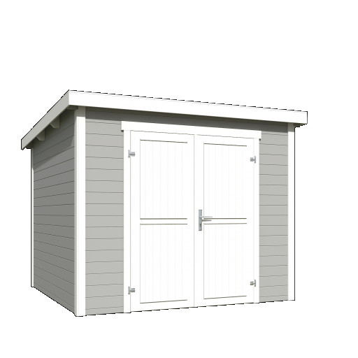 Tuinhuis Mila 250x250 cm Platinumgrey-wit noordeuropees vuren