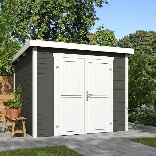 Tuinhuis Mila 250x250 cm Greengrey-wit noordeuropees vuren