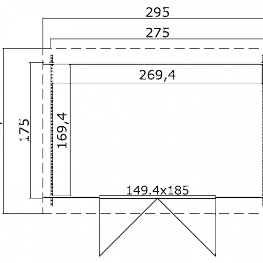 Tuinhuis Nadia 275x175 cm Platinumgrey-Wit noordeuropees vuren