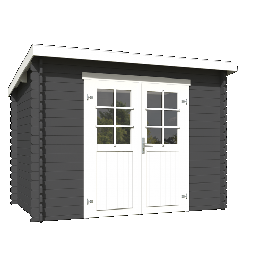 Tuinhuis Nadia 275x175 cm Carbongrey-Wit noordeuropees vuren