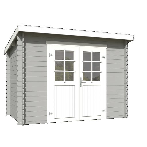 Tuinhuis Nadia 275x175 cm Platinumgrey-Wit noordeuropees vuren