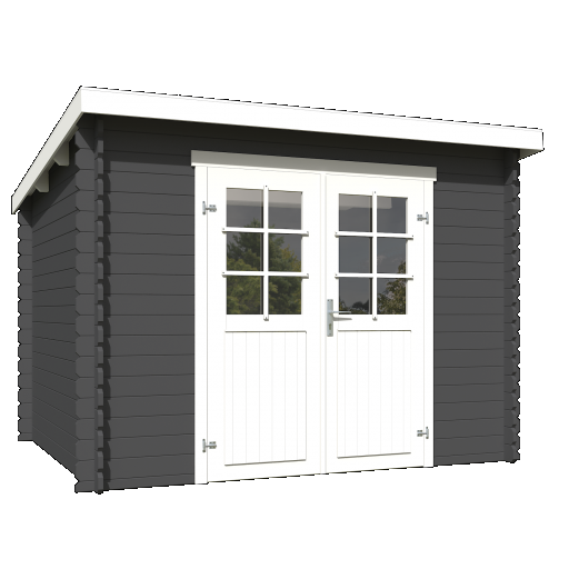 Tuinhuis Nadia 275x230 cm Carbongrey-Wit noordeuropees vuren