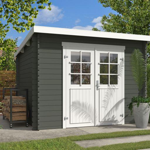 Tuinhuis Nadia 275x230 cm Greengrey-Wit noordeuropees vuren