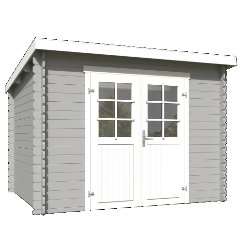 Tuinhuis Nadia 275x230 cm Platinumgrey-Wit noordeuropees vuren