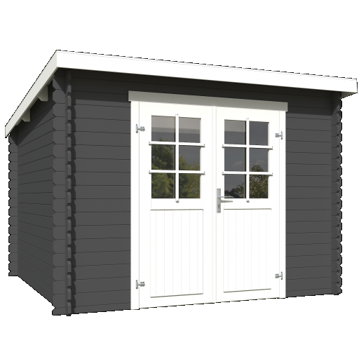 Tuinhuis Nadia 275x275 cm Carbongrey-Wit noordeuropees vuren