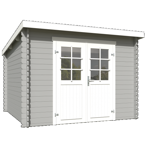 Tuinhuis Nadia 275x275 cm Platinumgrey-Wit noordeuropees vuren