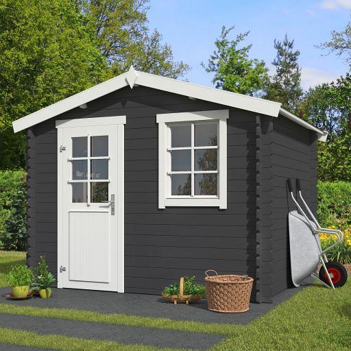 Tuinhuis Nina 275x230 cm Carbongrey-Wit noordeuropees vuren