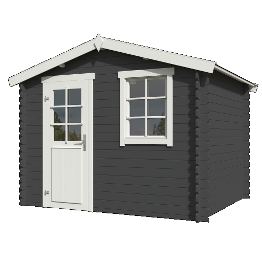 Tuinhuis Nina 275x230 cm Carbongrey-Wit noordeuropees vuren