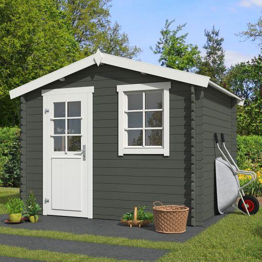 Tuinhuis Nina 275x230 cm Greengrey-Wit noordeuropees vuren