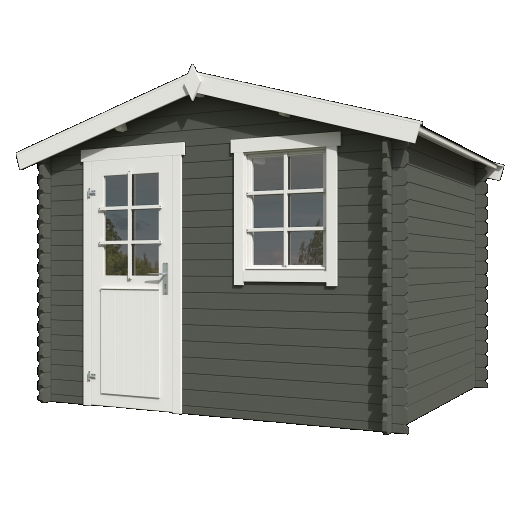 Tuinhuis Nina 275x230 cm Greengrey-Wit noordeuropees vuren