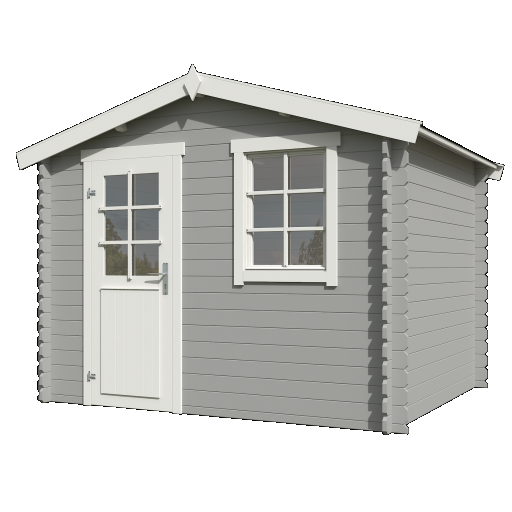 Tuinhuis Nina 275x230 cm Platinumgrey-Wit noordeuropees vuren