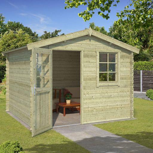 Tuinhuis Nina 275x275 cm Olijfgroen Geïmpregneerd noordeuropees vuren