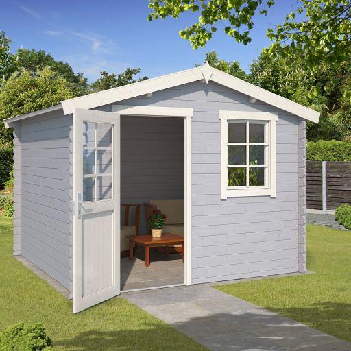 Tuinhuis Nina 275x275 cm Platinumgrey-Wit noordeuropees vuren
