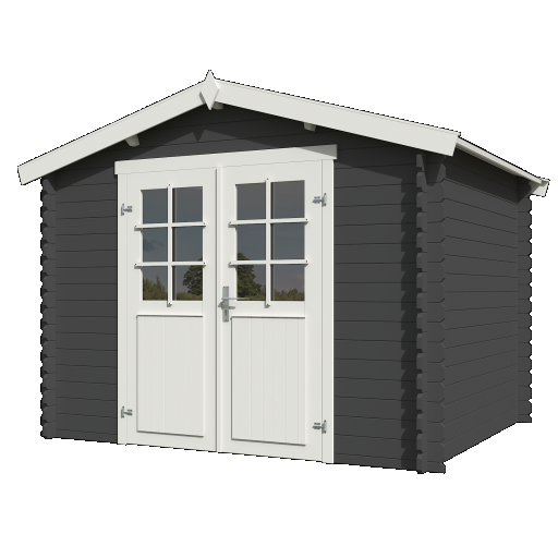 Tuinhuis Norah 275x230 cm Carbongrey-Wit noordeuropees vuren