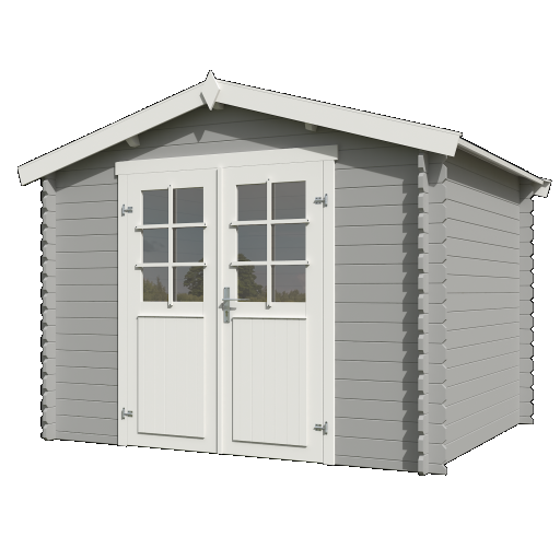 Tuinhuis Norah 275x230 cm Platinumgrey-Wit noordeuropees vuren