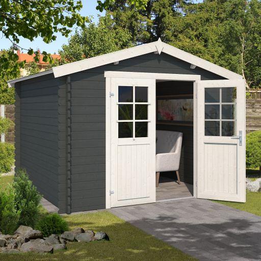 Tuinhuis Norah 275x275 cm Carbongrey-Wit noordeuropees vuren