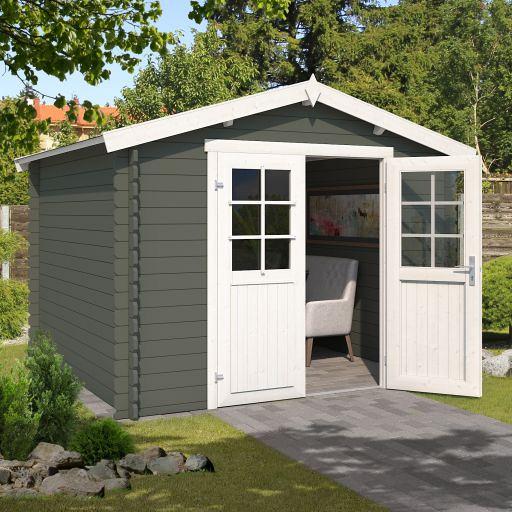 Tuinhuis Norah 275x275 cm Greengrey-Wit noordeuropees vuren