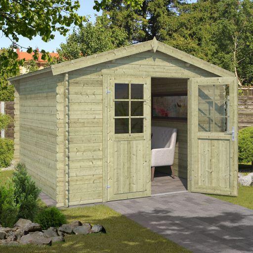 Tuinhuis Norah 275x275 cm Olijfgroen Geïmpregneerd noordeuropees vuren