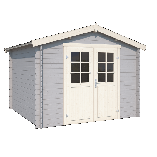 Tuinhuis Norah 275x275 cm Platinumgrey-Wit noordeuropees vuren