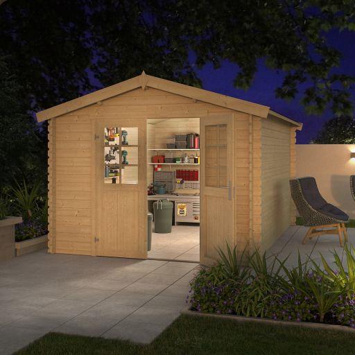 Tuinhuis Norah 275x380 cm onbehandeld noordeuropees vuren