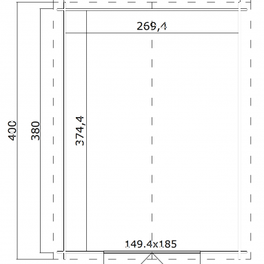 Tuinhuis Norah 275x380 cm Carbongrey-Wit noordeuropees vuren