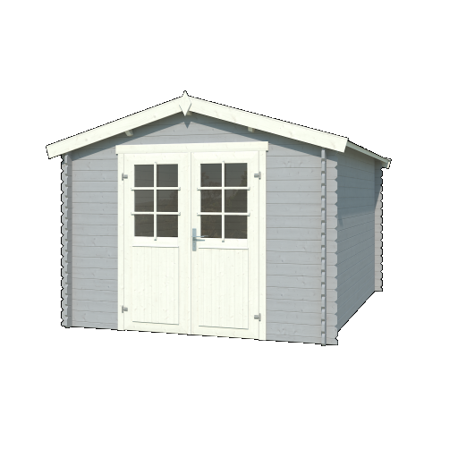 Tuinhuis Norah 275x380 cm Platinumgrey-Wit noordeuropees vuren